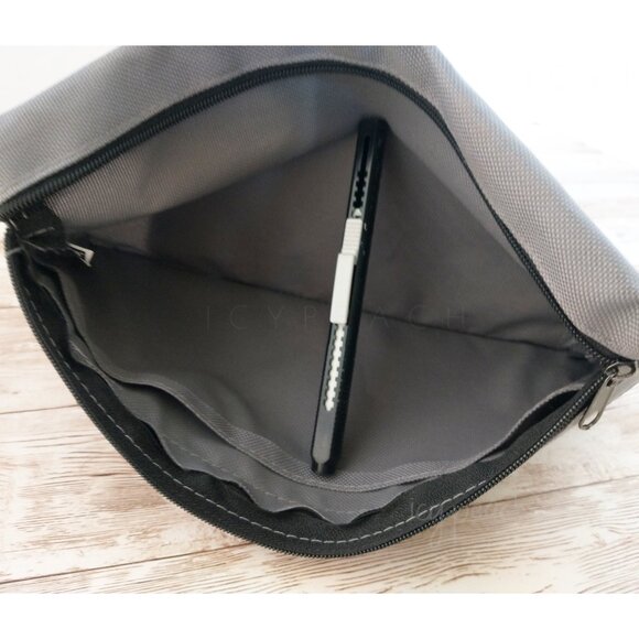 Staples 3-Ring Zipper Pouch Gray Binder Accessory Pencil Case Organizational - Picture 8 of 9